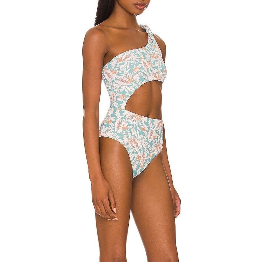 Eberjey Palmeras Ibiza One Piece Swimsuit SZ Large Palms‎ Pineapple Cut Out NWOT